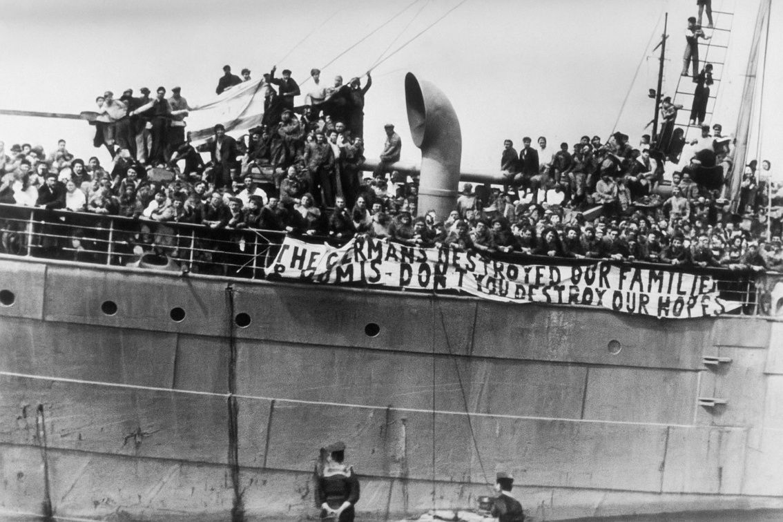 After WW2, vast numbers of eastern European jews flooded Palestine, changing their Polish, Ukrainian and Russian names and militarising: setting up ro