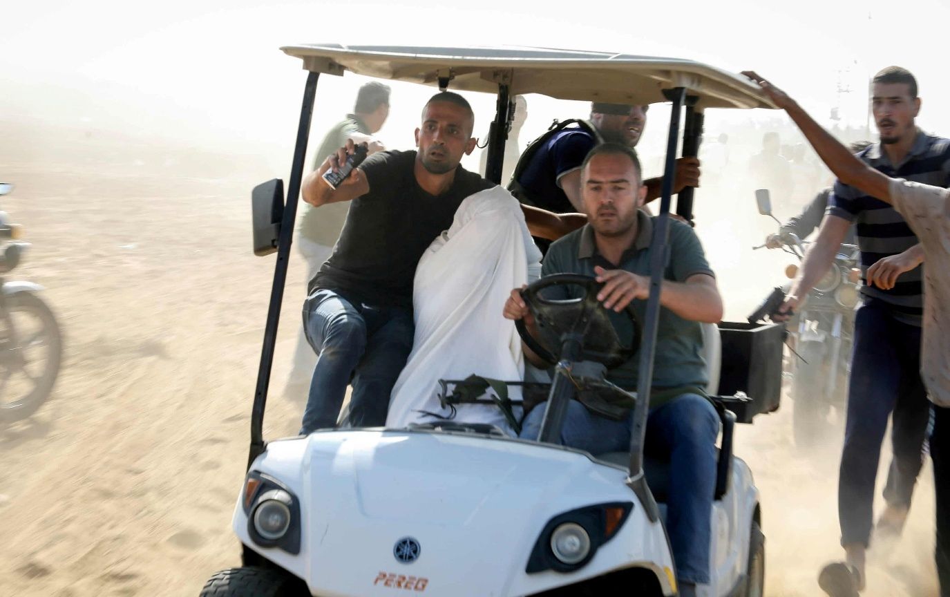 Palestinian military factions transported captured Israeli prisoners of war taken from military outposts, the Nova music festival and several settleme